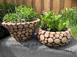 Handcrafted Wooden Garden Vase Planter
