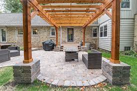 Stone Patio With Pergola Palladium