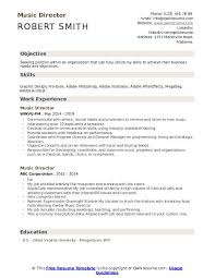 Music industry resume example (text version). Music Director Resume Samples Qwikresume