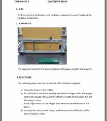 solved cantilever beam experiment 1 1