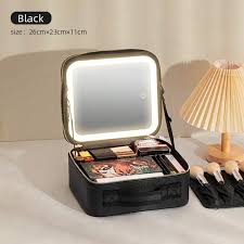 removable mirror cosmetic bag