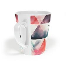 Watercolor Triangles Latte Mug