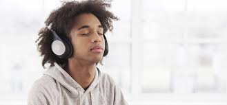 Image result for images of people meditating with headphones