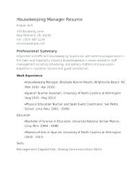 Resume Examples Housekeeping Housekeeping Resume Samples Sample