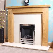 3 Step Solid Oak Slimline Gas Fireplace