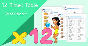 12 times table worksheets pdf