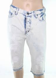 Details About Prps Mens Shorts Blue Size 30 Button Fly Distressed Destroyed Denim 218 324
