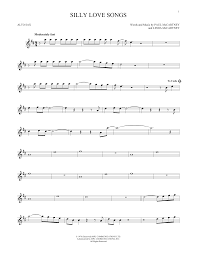 Silly Love Songs Alto Sax Solo Print Sheet Music Now