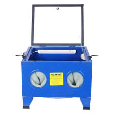 workbench with sand blasting cabinet