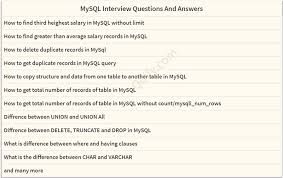 mysql interview questions and answers
