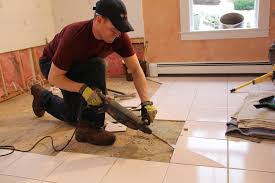 how to remove a tile floor and underlayment