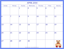 9 Best Photos Of Kids March 2014 Calendar Printable