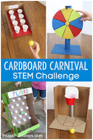 cardboard carnival games challenge for