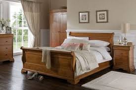 Apollo Sleigh Bed Teak Wood Bed Frame