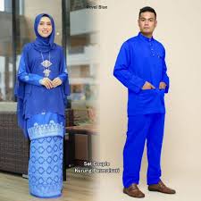 Kainnya sejuk, lagi lembut di kulit. Baju Kurung Moden Queen Kain Corak Batik Printed Dengan Chiffon Cape Royal Blue Shopee Malaysia