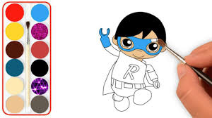 The coloring page that they color is based on red titan vs dark titan from ryan's toysreview on youtube. Learn Colors Coloring Tag With Ryan Blue Titan Ryan Youtube
