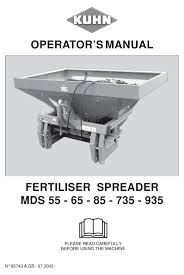 Mds 55 spreader pdf manual download. Kuhn Mds 55 Operator S Manual Pdf Download Manualslib