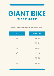 free giant bike size chart