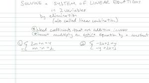 Solving A System Of Linear Equations In