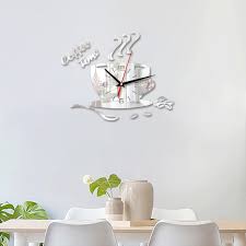 New 3d Diy Coffee Time Clock Acrylic