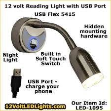12v Reading Lights With Usb Port To Conveniently Charge Your Cell Phone Or Kindle On Your Boat Or In Your Rv
