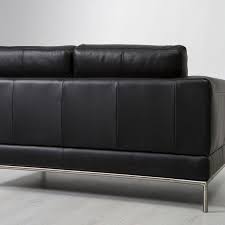 Ikea Arild Real Leather Couch Black 3