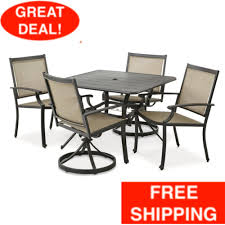 5 Pcs Outdoor Dining Patio Set 4 Chairs