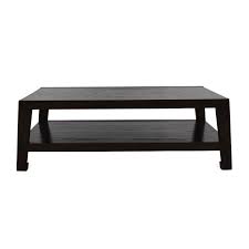 Large solid wood coffee table with glass inserts. 52 Off Dark Wood Coffee Table Tables