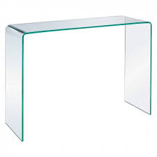 Glass Console Table Compact Modern