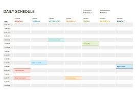 daily schedule templates excel word