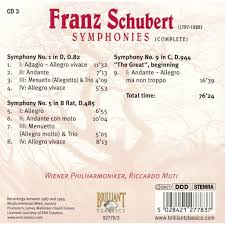 4, in do minore, d. Symphony No 1 5 Symphony No 9 The Great Part 1 Vienna Philharmonic Orchestra Riccardo Muti De Schubert Franz Cd Chez Melomaan Ref 119196079