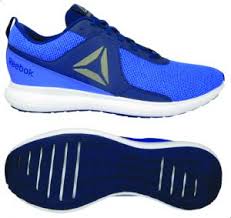 Reebok Driftium Textile Leather Accent Lace Up Contrasting Running Shoes With Pull Tab For Men Blue Navy