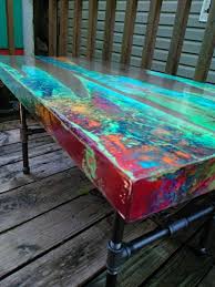Painted Coffee Table With Jewel Tone