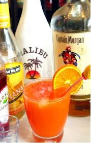 The brand itself is owned by the pernod ricard company, which bought malibu in the year 2005 for almost $14 billion. Bahama Mama Oz Coconut Rum Malibu Oz Banana Liqueur Hiram Walker 1 Oz Spice Rum Captain Morgan 1 Oz Orange J Yummy Drinks Summer Drinks Fun Drinks