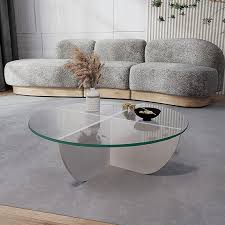 Round Unbreakable Glass Coffee Table