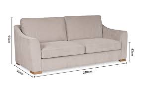 florida cream fabric 3 seater sofa
