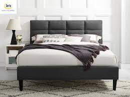 Dark Grey Queen Transitional Bed Frame