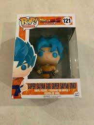 The vinyl figure line includes key characters from the popular animated franchise. Dragon Ball Z Super Saiyan God Goku Exclusive Funko Pop