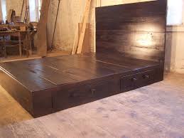 Wooden King Platform Bed With Drawers