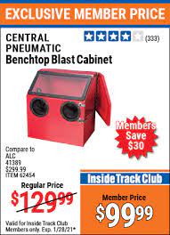 central pneumatic benchtop blast