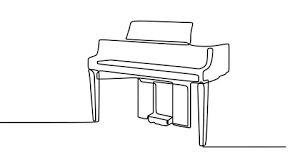 continuous drawing line art of piano