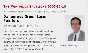 dangerous green laser pointers the
