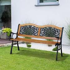 wooden outdoor patio garden bench