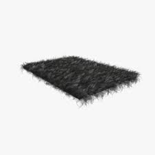 charcoal fur sheepskin carpet rug 3d