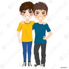 best friends boys stock vector