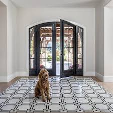 black quatrefoil foyer carpet tiles