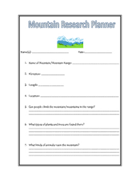 Mountain Research Planner By If You Give A Teacher A Template Tpt