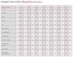 Burda Patterns Womens Sizing Chart Cm Size Chart Burda