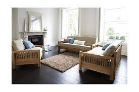 Single Seater Oak Wood Sofa Bed Futon