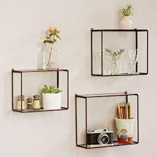 hanging glass wall shelf box shelves